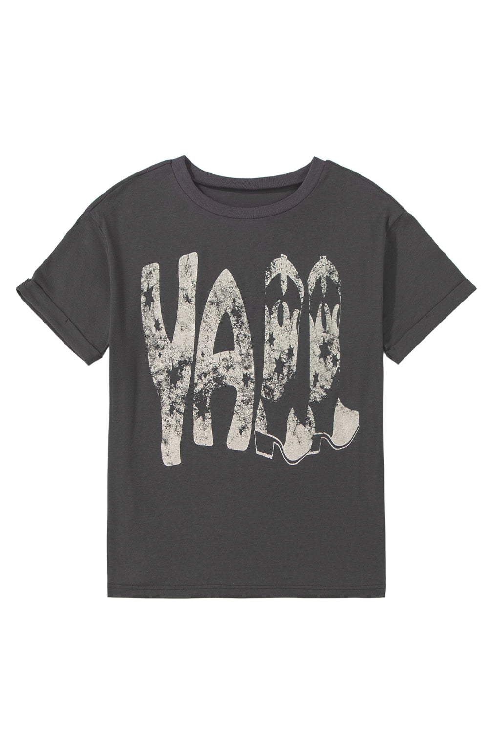 Carbon Grey Vintage Yall Cowboy Boots Graphic Tee