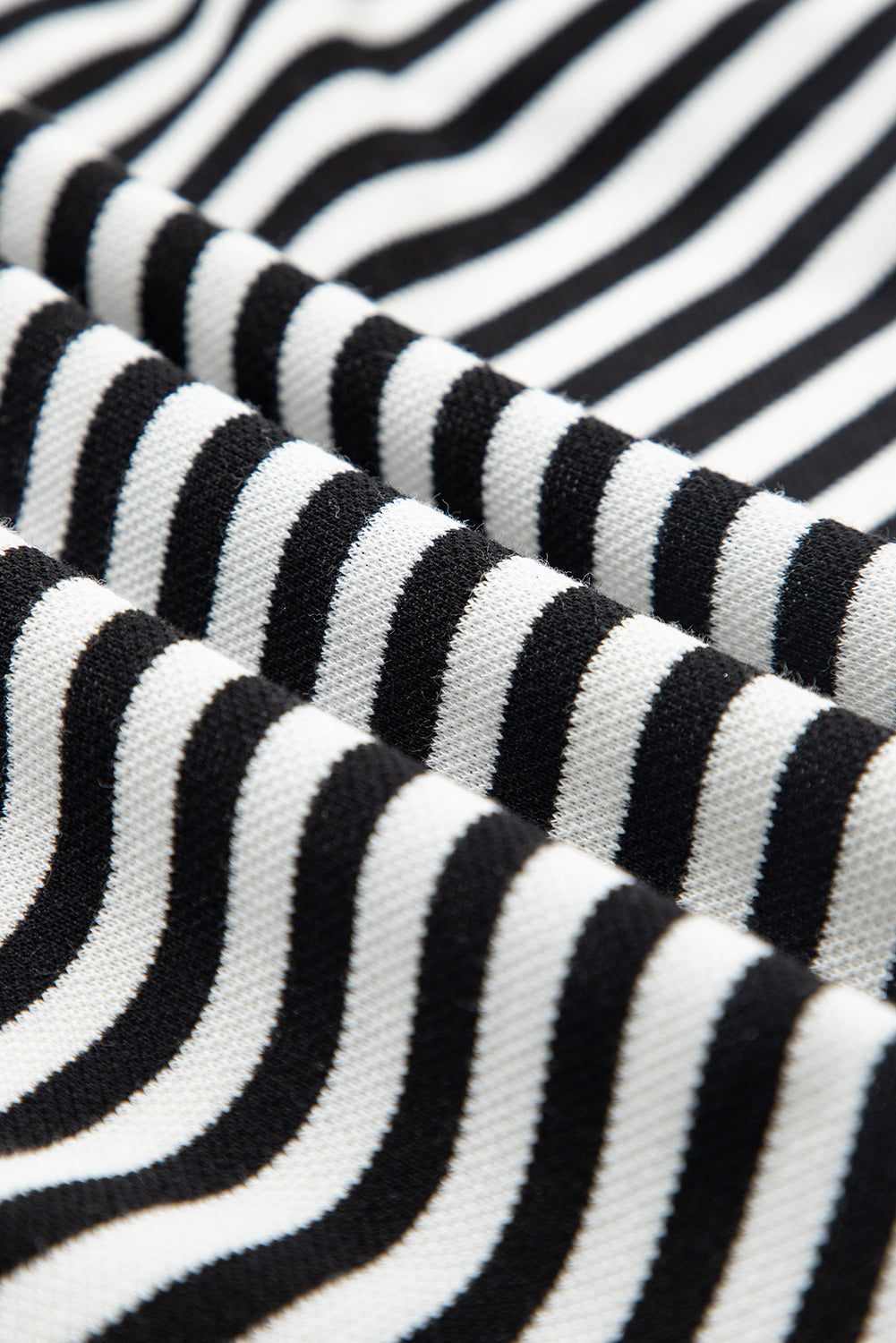 Black Stripe Bowknot Cutout Back Drop Shoulder Wide Bracelet Sleeve Loose Tee