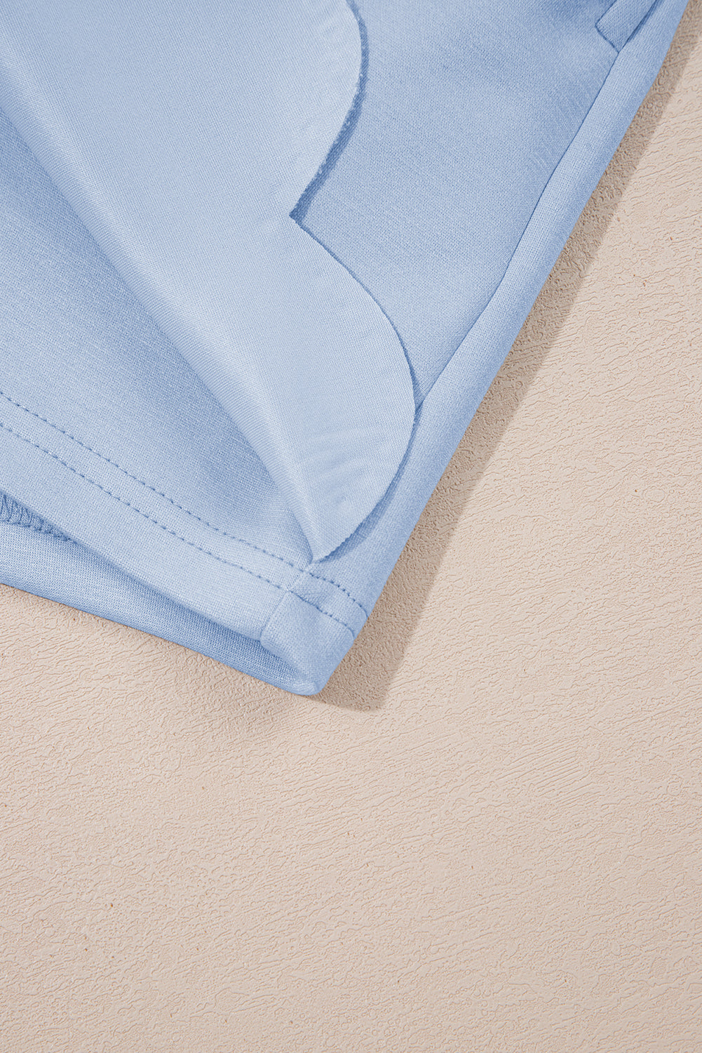 Beau Blue Puff Sleeve Pearl Embellished Scallop Trim Top 2 Piece Skort Set