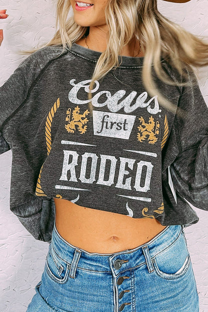 Gray Coors Banquet RODEO Graphic Mineral Washed Sweatshirt