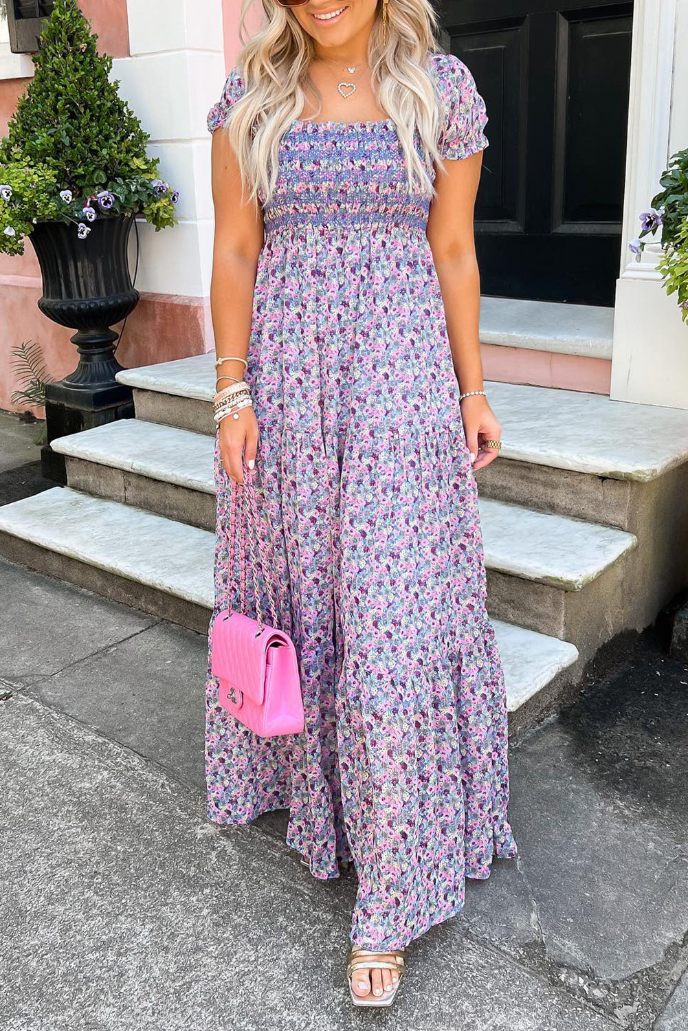high waist maxi dress Lime Hollow-Out High Waist Slit Maxi Dress