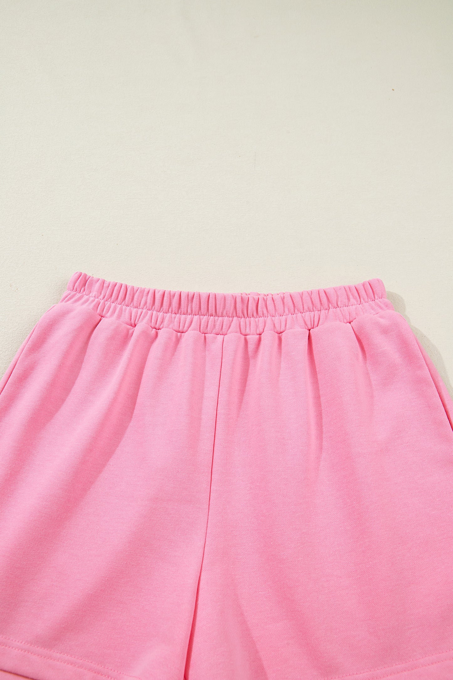 Sachet Pink Plaid Contrasted Double Christmas Tree Patched Raglan Sleeve Pullover 2pcs Short Set