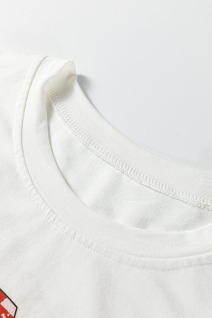 Pink Checkered MERRY Graphic Christmas Tree Print Short Lounge Set