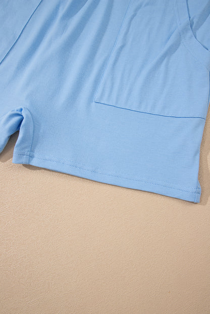 Myosotis Loose Half Sleeve V Neck Knit Romper