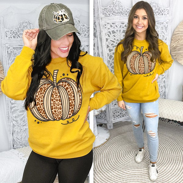 Sassy Autumn Leopard Pumpkin Sweatshirt