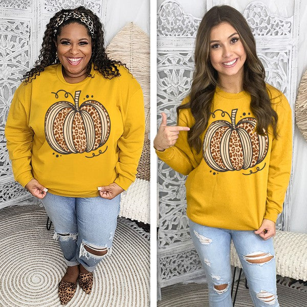 Sassy Autumn Leopard Pumpkin Sweatshirt