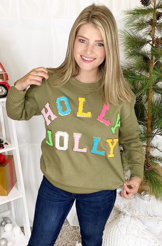 Holly Jolly Chenille Sweatshirt