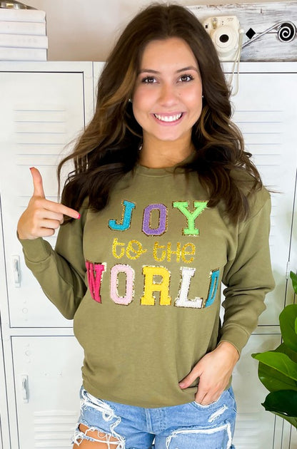 Joy to the World Chenille Sweatshirt