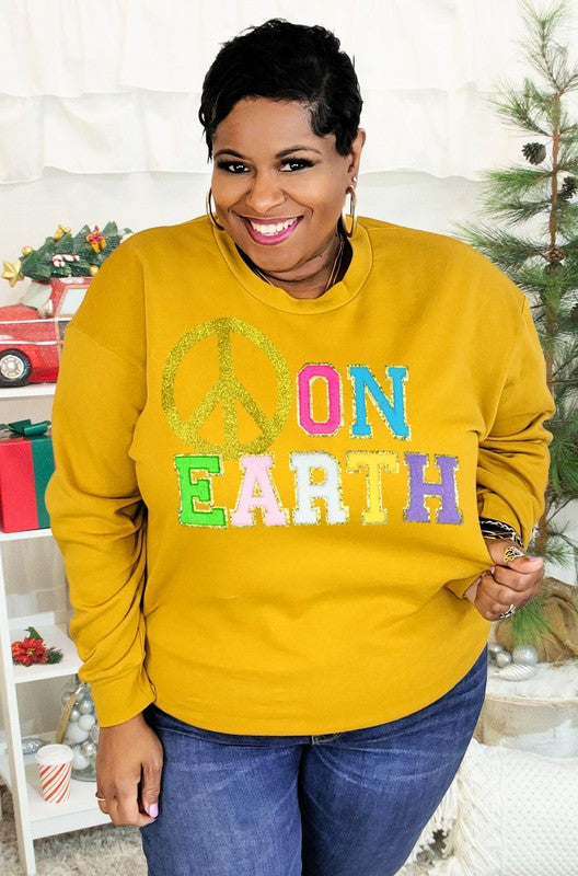 Peace on Earth Ideal Chenille Sweatshirt