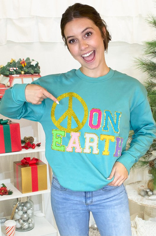 Peace on Earth Ideal Chenille Sweatshirt