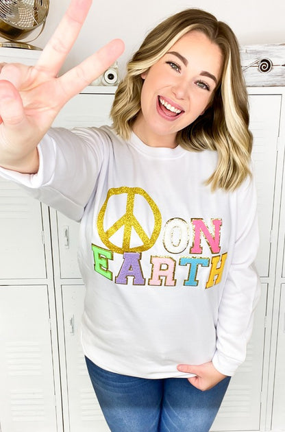 Peace on Earth Ideal Chenille Sweatshirt