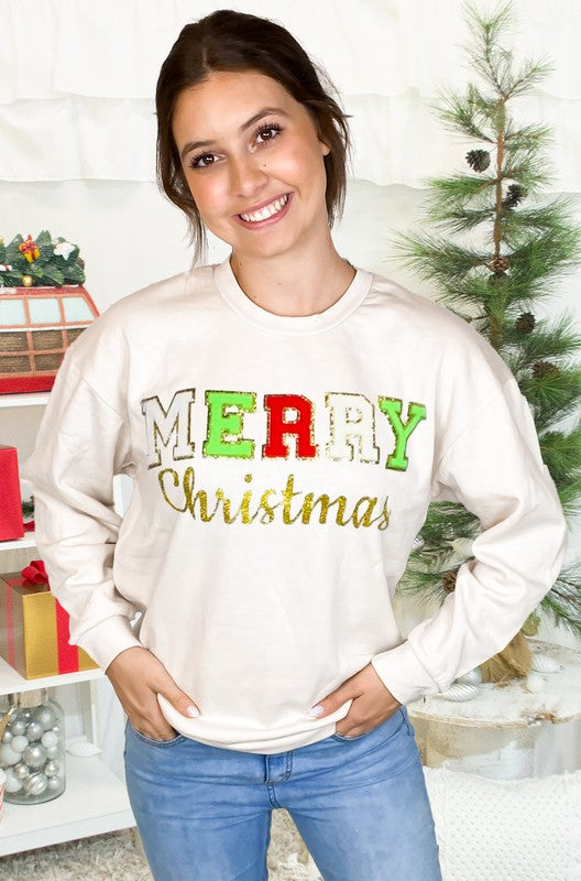 Merry Christmas Ideal Chenille Sweatshirt