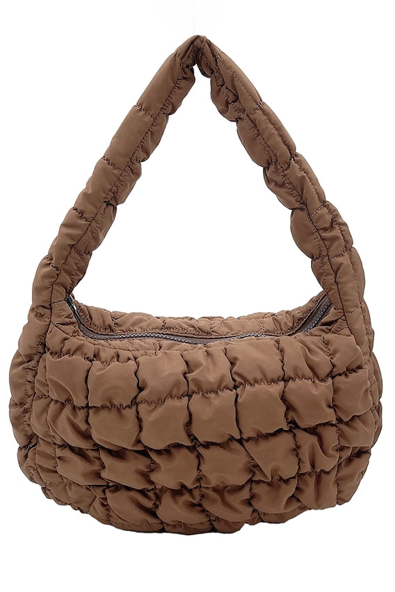 12" Small Quilted Puffer Tote Bag