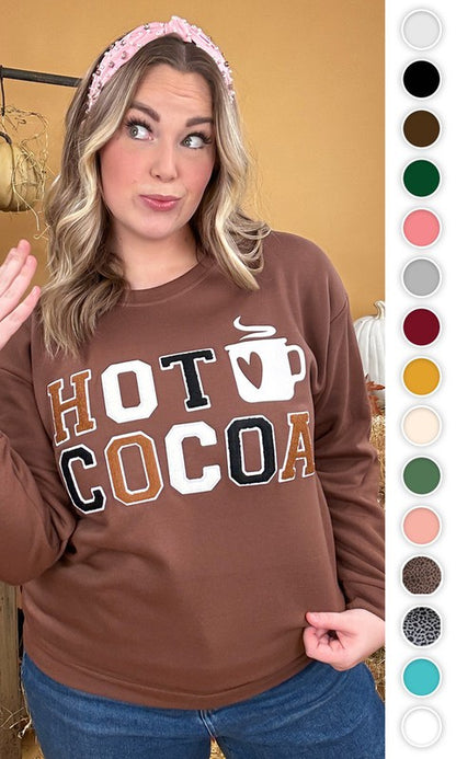 Soft Ideal Chenille Hot Cocoa Graphic Sweatshirt