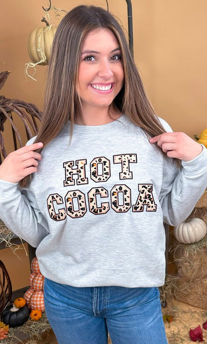 Leopard Ideal Chenille Hot Cocoa Sweatshirt