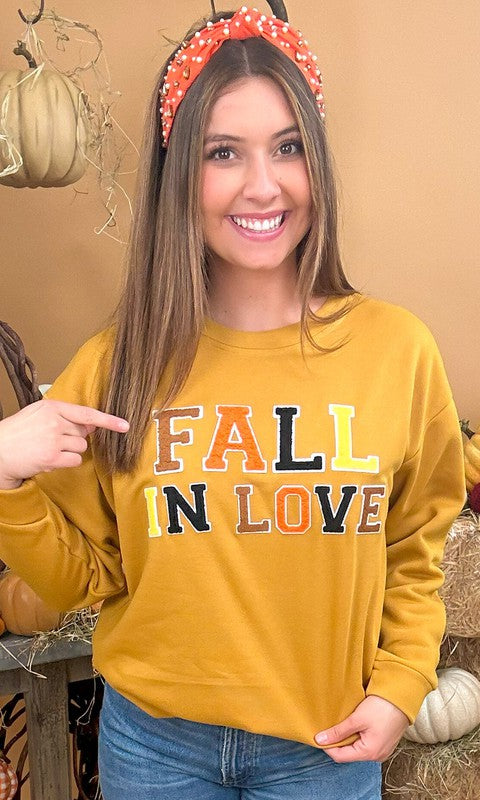 Soft Ideal Chenille Fall in Love Sweatshirt