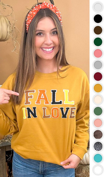 Soft Ideal Chenille Fall in Love Sweatshirt