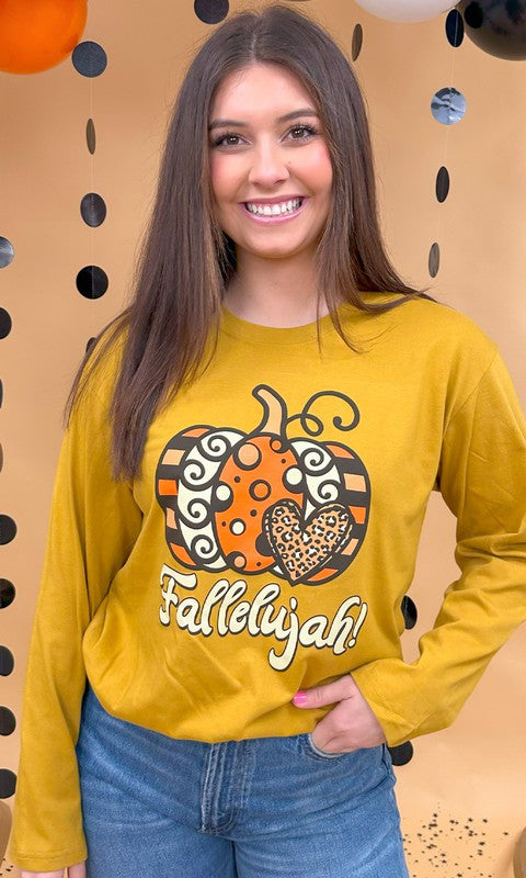 Fallelujah Graphic Boyfriend Long Sleeve T-Shirt