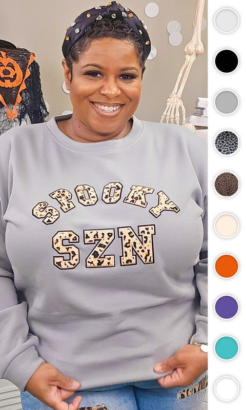 Leopard Ideal Chenille Spooky SZN Sweatshirt