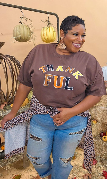 Soft Ideal Chenille Thankful Graphic T-Shirt