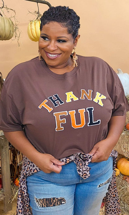 Soft Ideal Chenille Thankful Graphic T-Shirt