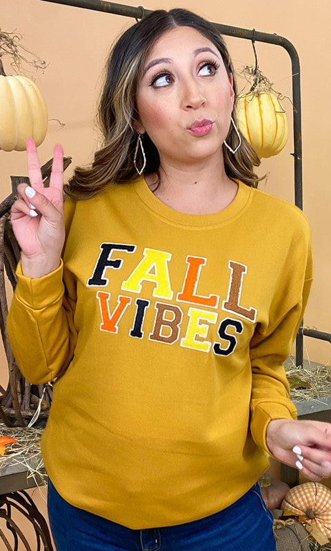 Soft Ideal Chenille Fall Vibes Graphic Sweatshirt