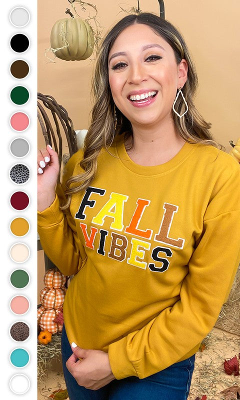 Soft Ideal Chenille Fall Vibes Graphic Sweatshirt