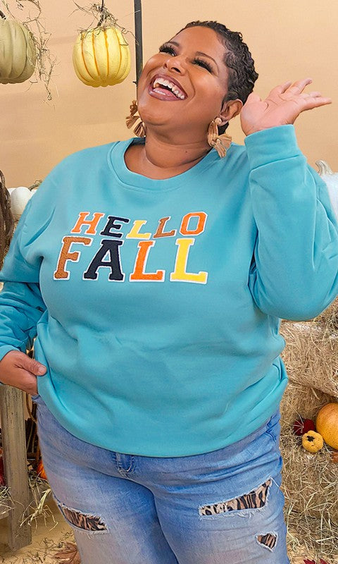 Soft Ideal Chenille Hello Fall Graphic Sweatshirt