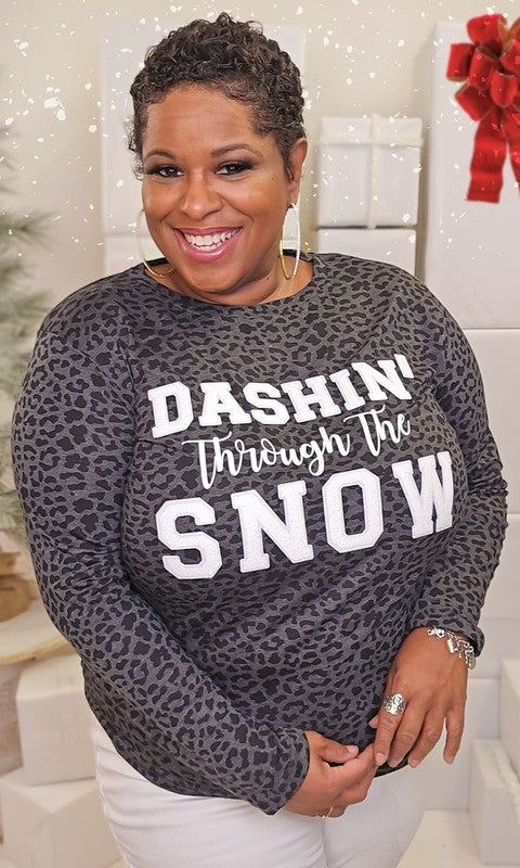 Soft Ideal Chenille Dashin Through the Snow LS Tee