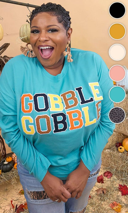 Soft Ideal Chenille Gobble Gobble BF LS T-Shirt