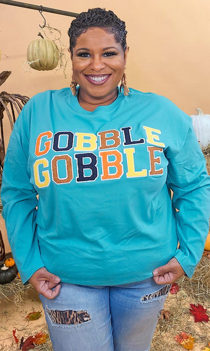 Soft Ideal Chenille Gobble Gobble BF LS T-Shirt