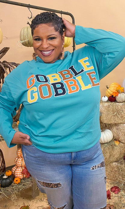 Soft Ideal Chenille Gobble Gobble BF LS T-Shirt