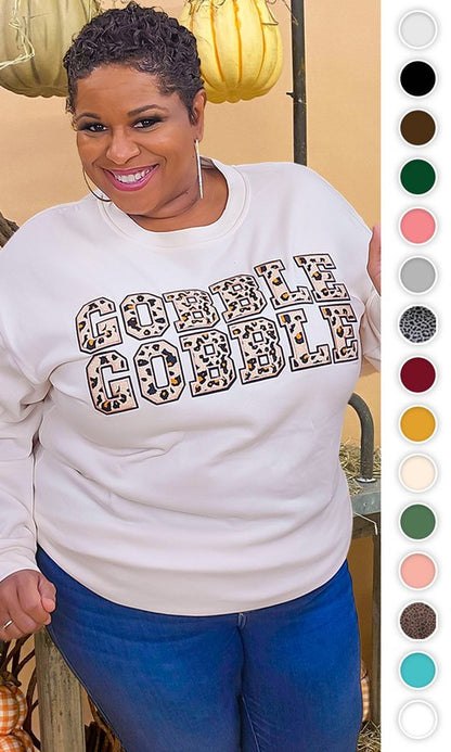 Leopard Ideal Chenille Gobble Gobble Sweatshirt