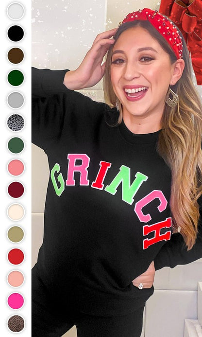 Soft Ideal Chenille Grinch Graphic Sweatshirt