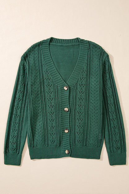 Canton Open Knit Drop Shoulder Sweater Cardigan