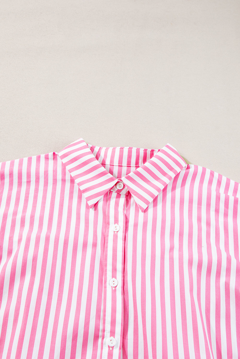 Pink Stripe Dolman Sleeve Oversize Shirt