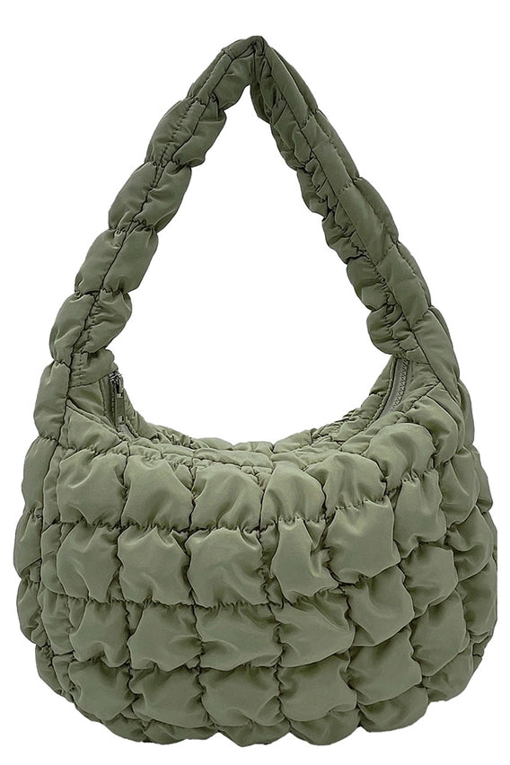 12" Small Quilted Puffer Tote Bag