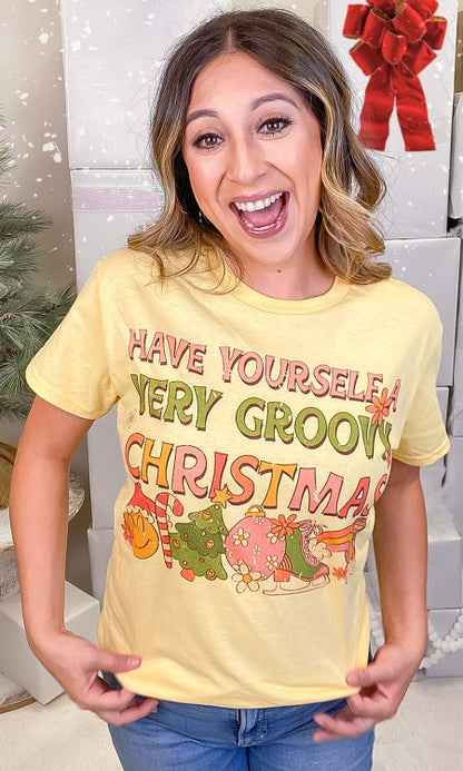 Groovy Christmas Graphic T-Shirt