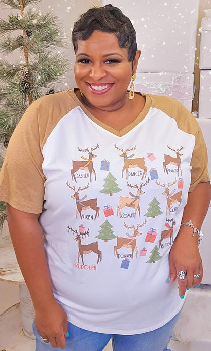 All the Reindeer Graphic V-Neck