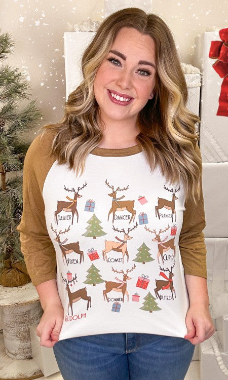 All the Reindeer Graphic Raglan