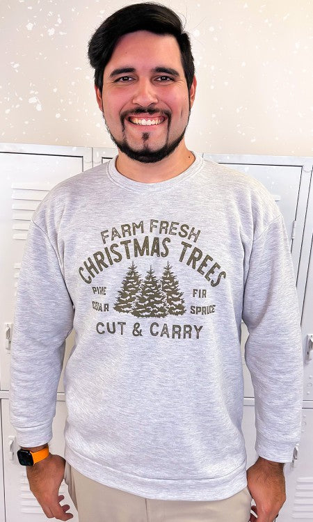 Farm Fresh Christmas Trees Graphic Sweatshirt