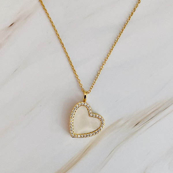 Shell Heart Locket Pendant Necklace