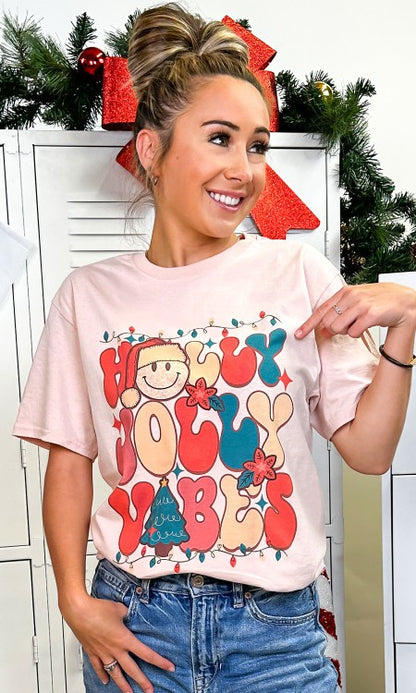 Holly Jolly Vibes Graphic T-Shirt