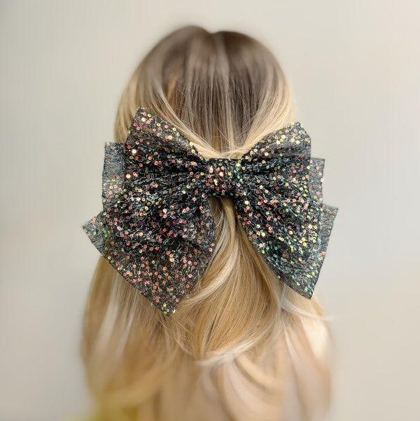 Shimmer Lover Bow Hair Clip