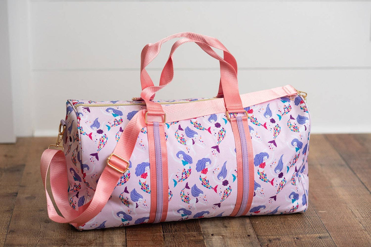 Kids Pink & Purple Mermaid Duffle Bag Travel Weekender