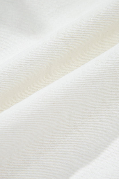 White Raw Hem High Waist Denim Shorts