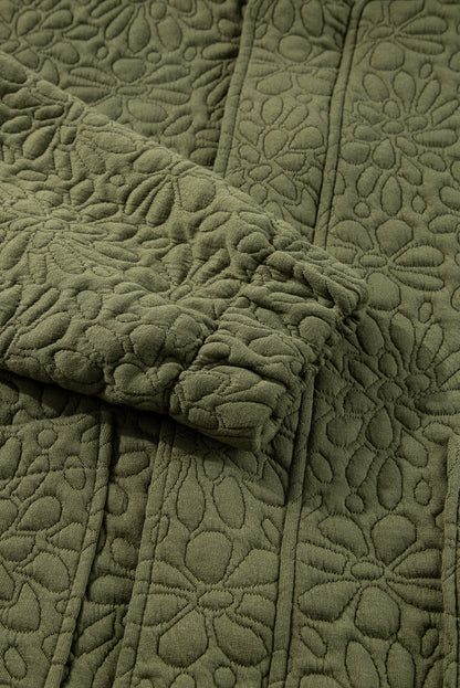 Jungle Green Floral Quilted Jacket