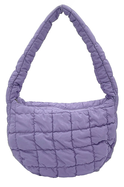 12" Small Quilted Puffer Tote Bag