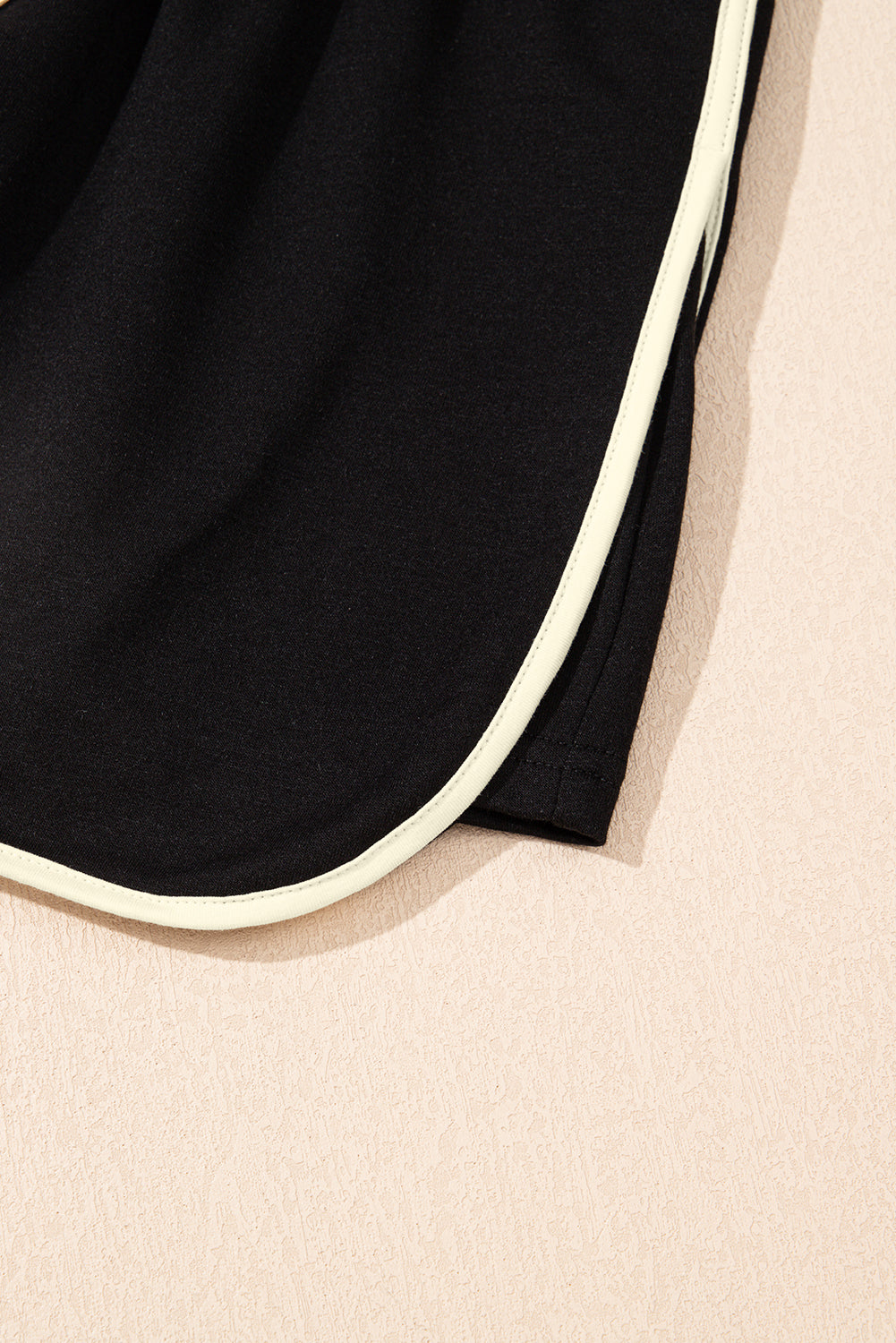 Black Colorblock Edge Drop Shoulder T Shirt and Skort 2Pcs Set