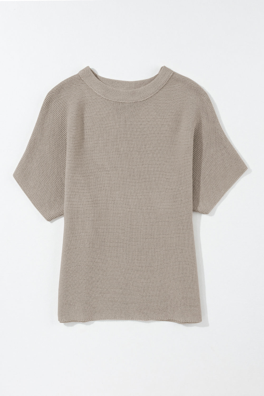 Apricot High Neck Short Bat Sleeve Sweater